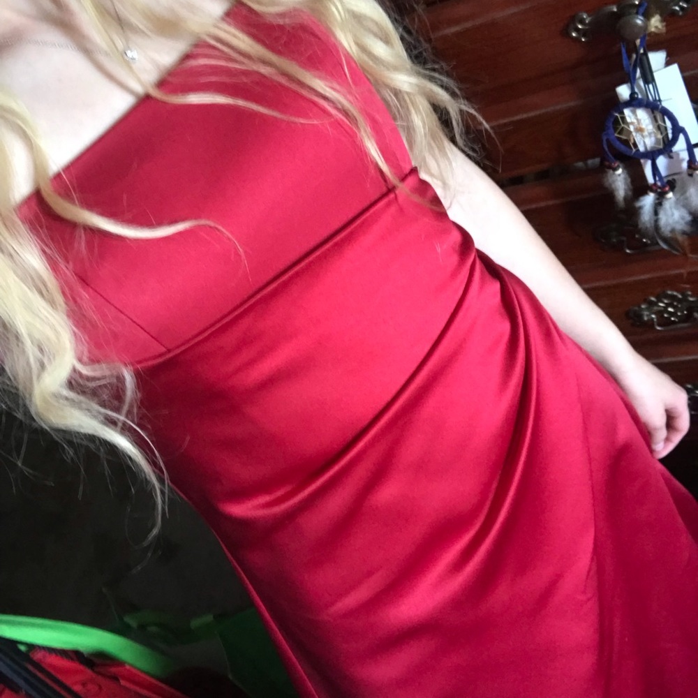 Red size 16 prom dress.